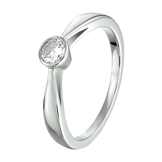 ring zirkonia zilver gerhodineerd