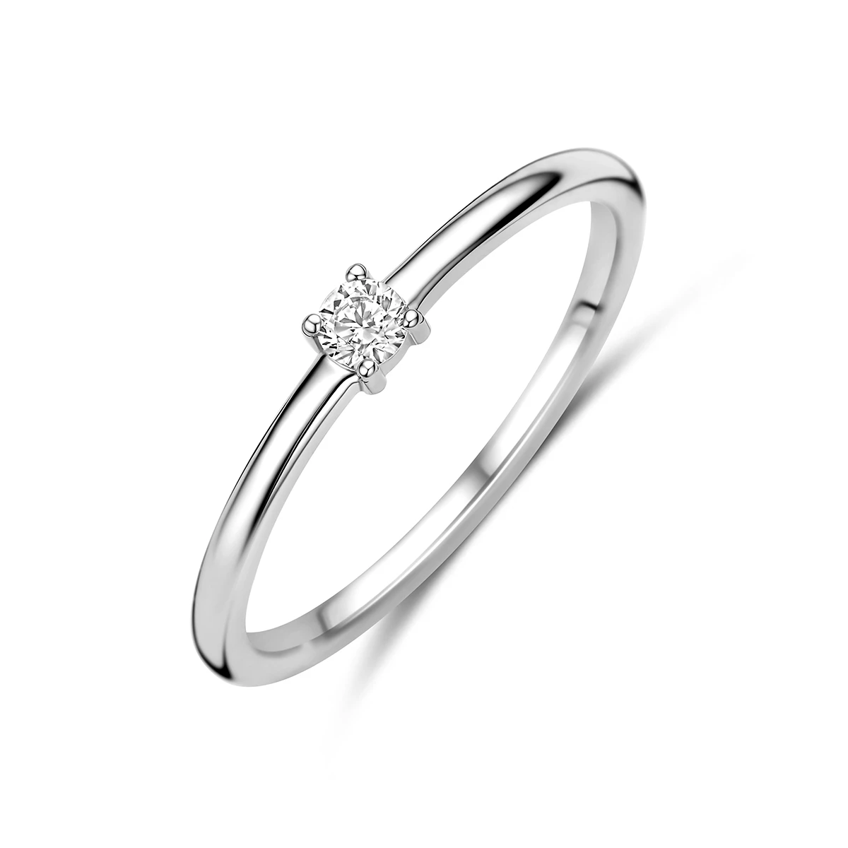 ring zirkonia zilver gerhodineerd