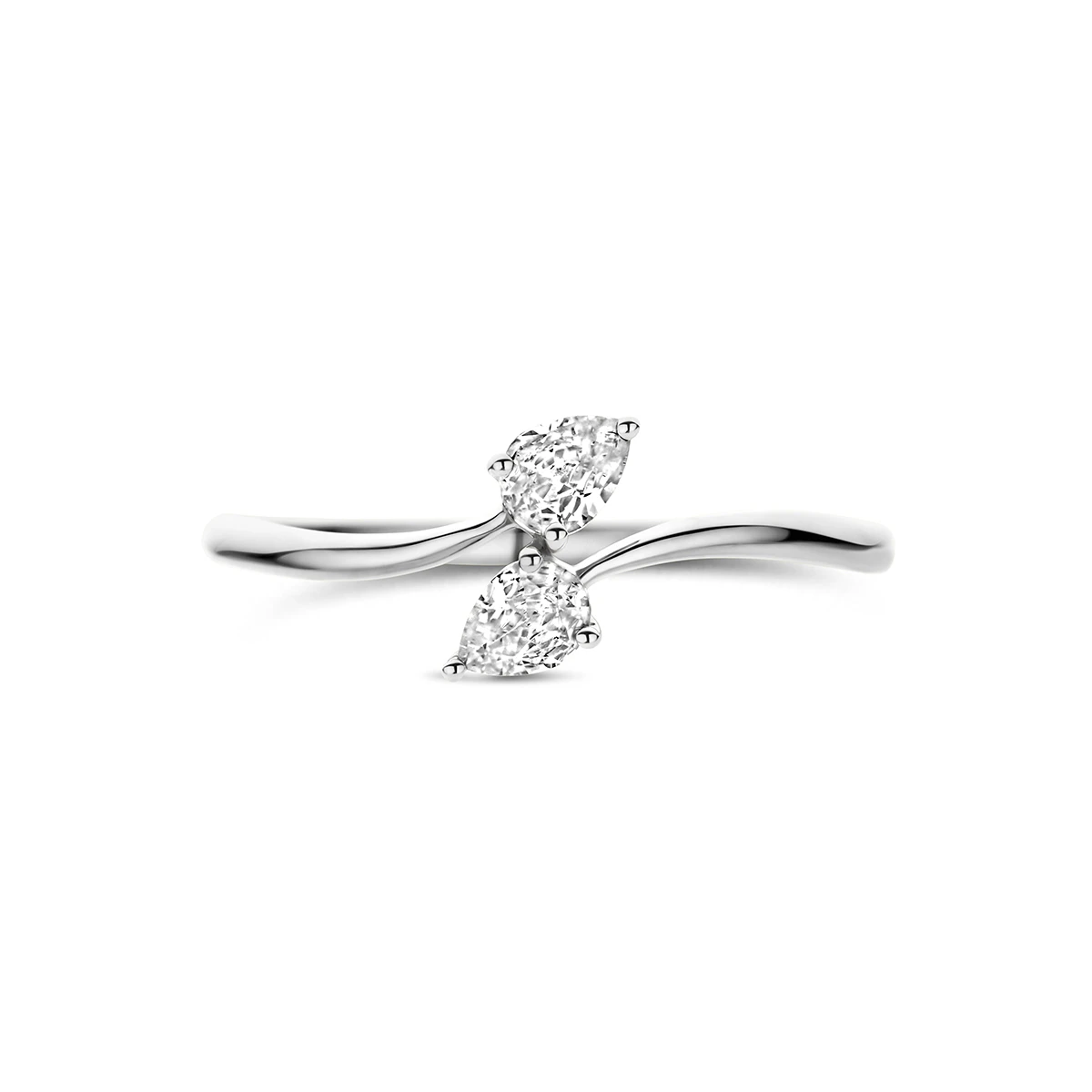 ring zirkonia zilver gerhodineerd