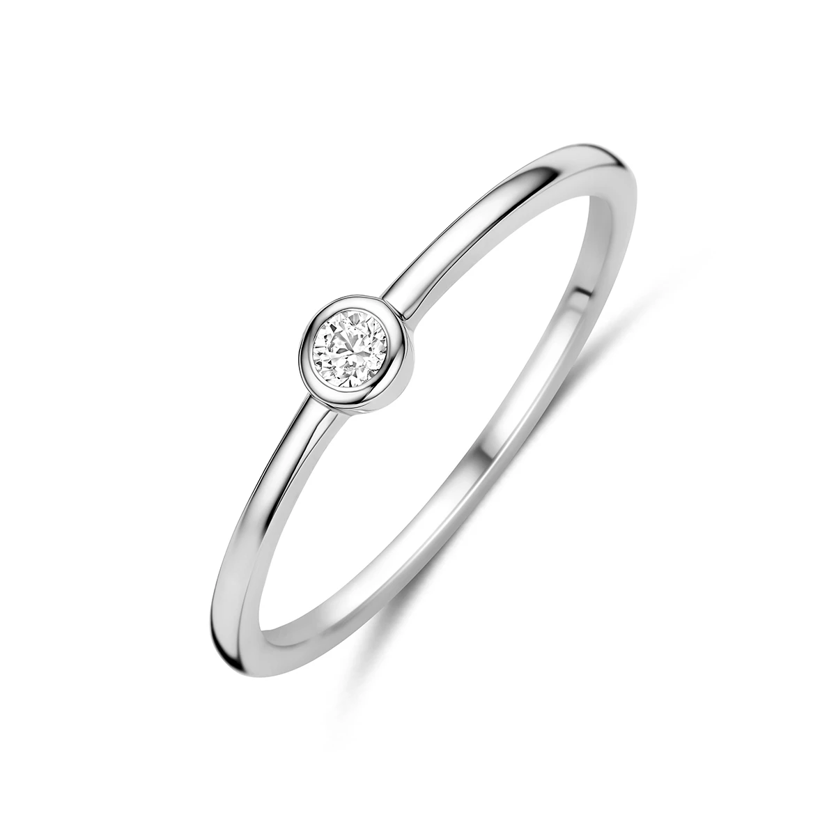 ring zirkonia zilver gerhodineerd