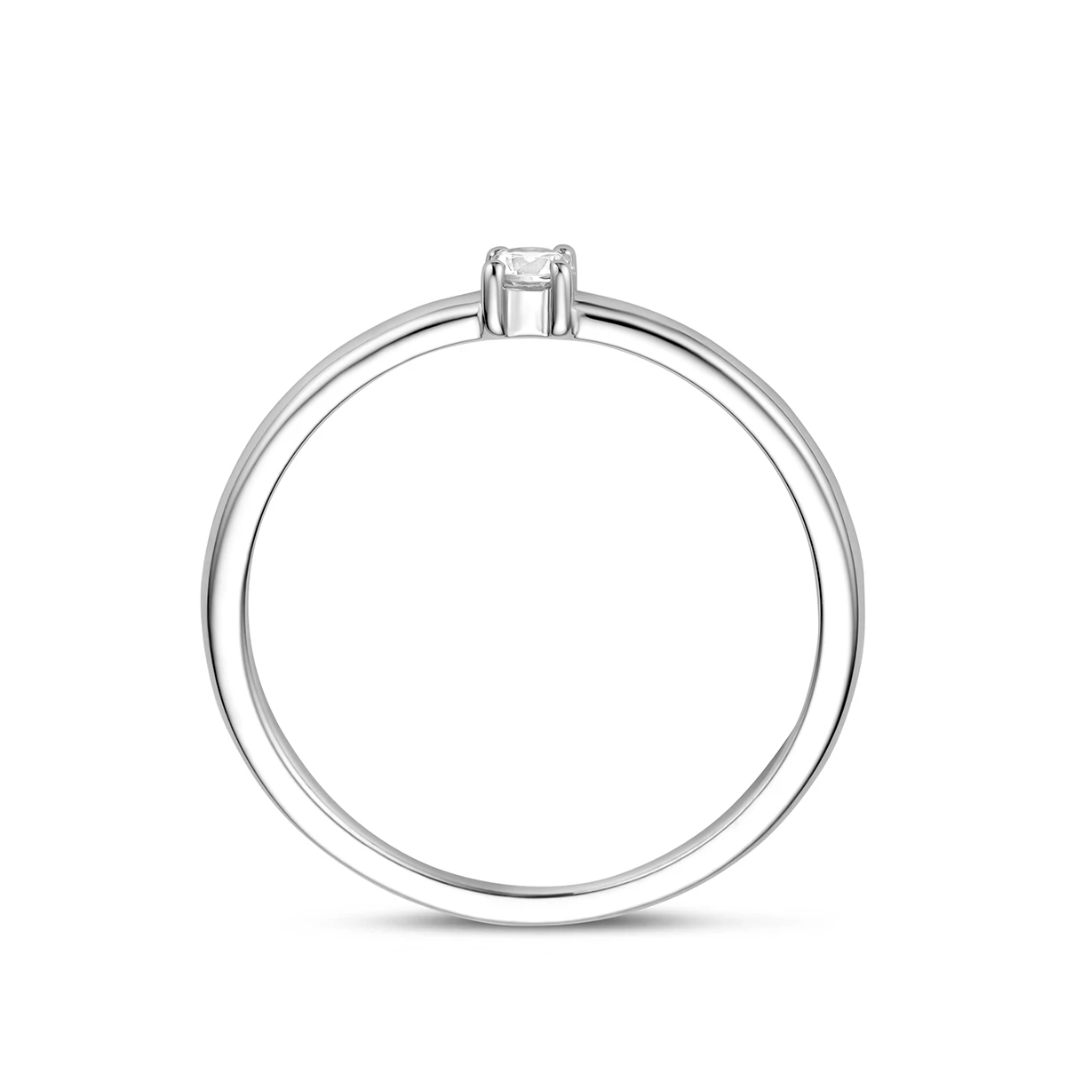ring zirkonia zilver gerhodineerd