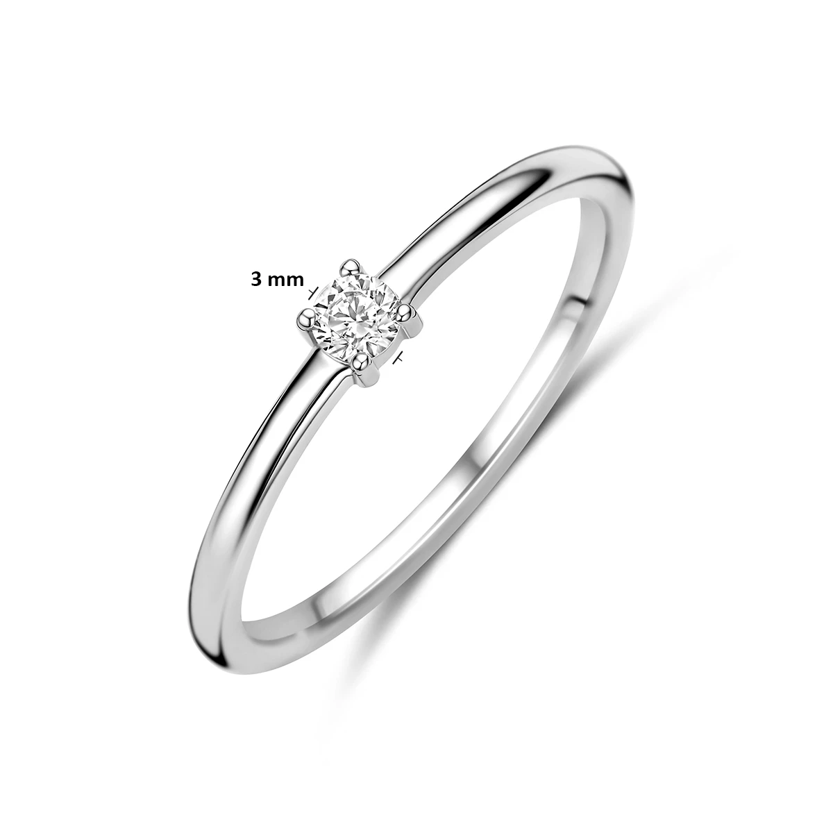 ring zirkonia zilver gerhodineerd