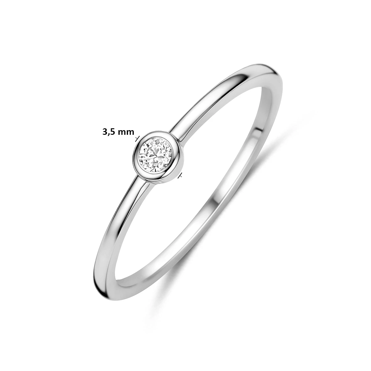 ring zirkonia zilver gerhodineerd
