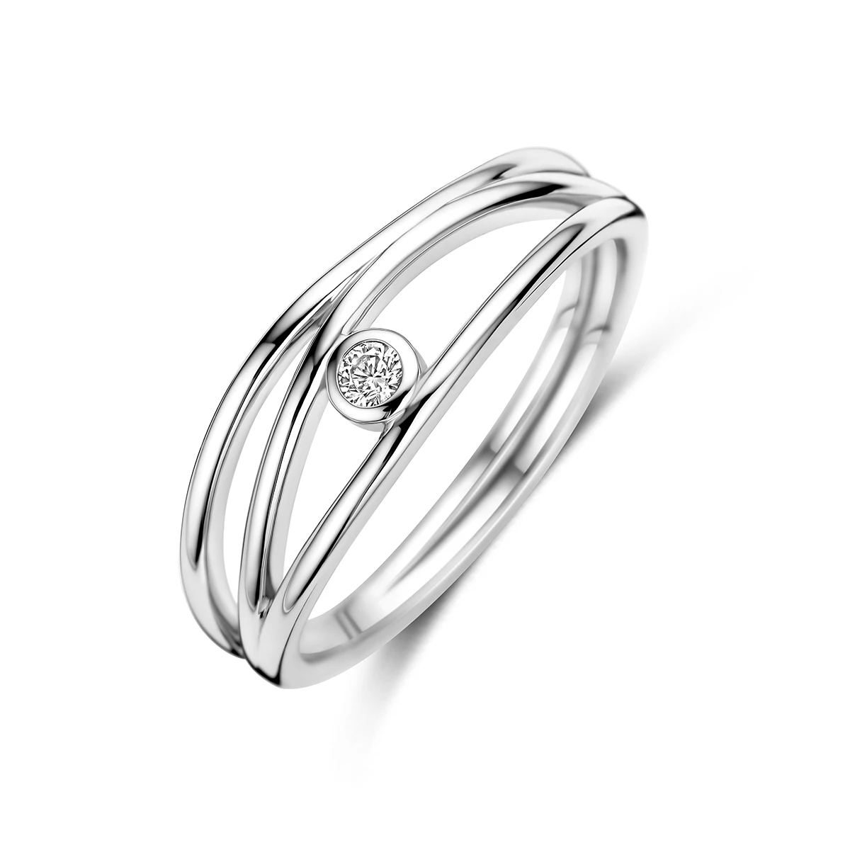 ring zirkonia zilver gerhodineerd