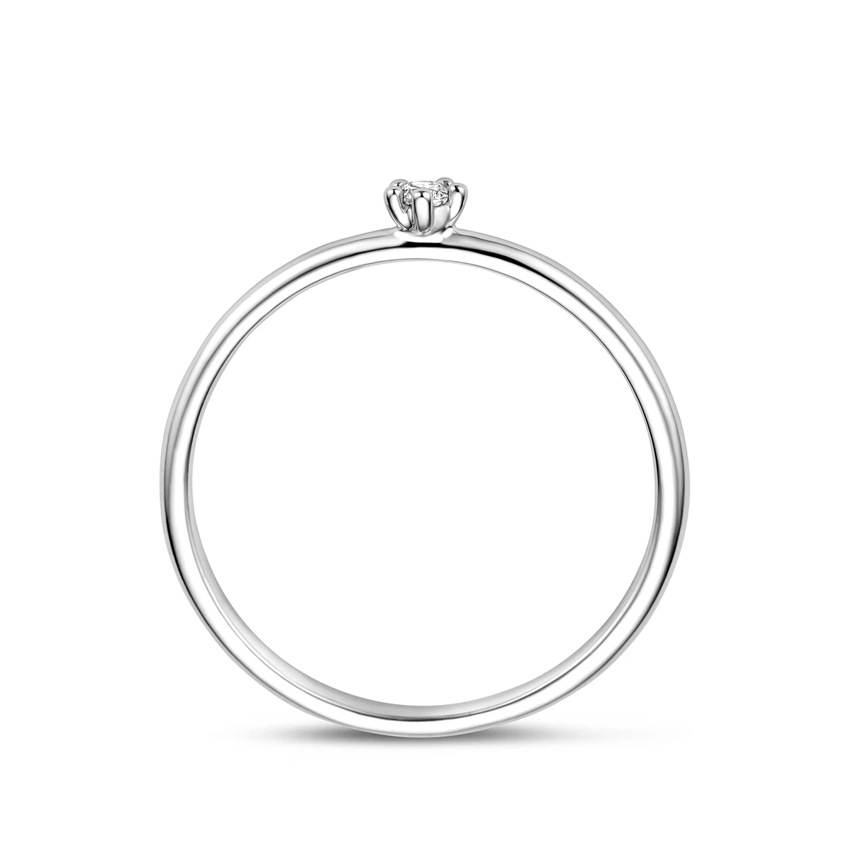 ring zirkonia zilver gerhodineerd