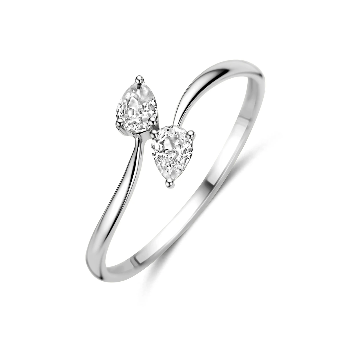 ring zirkonia zilver gerhodineerd