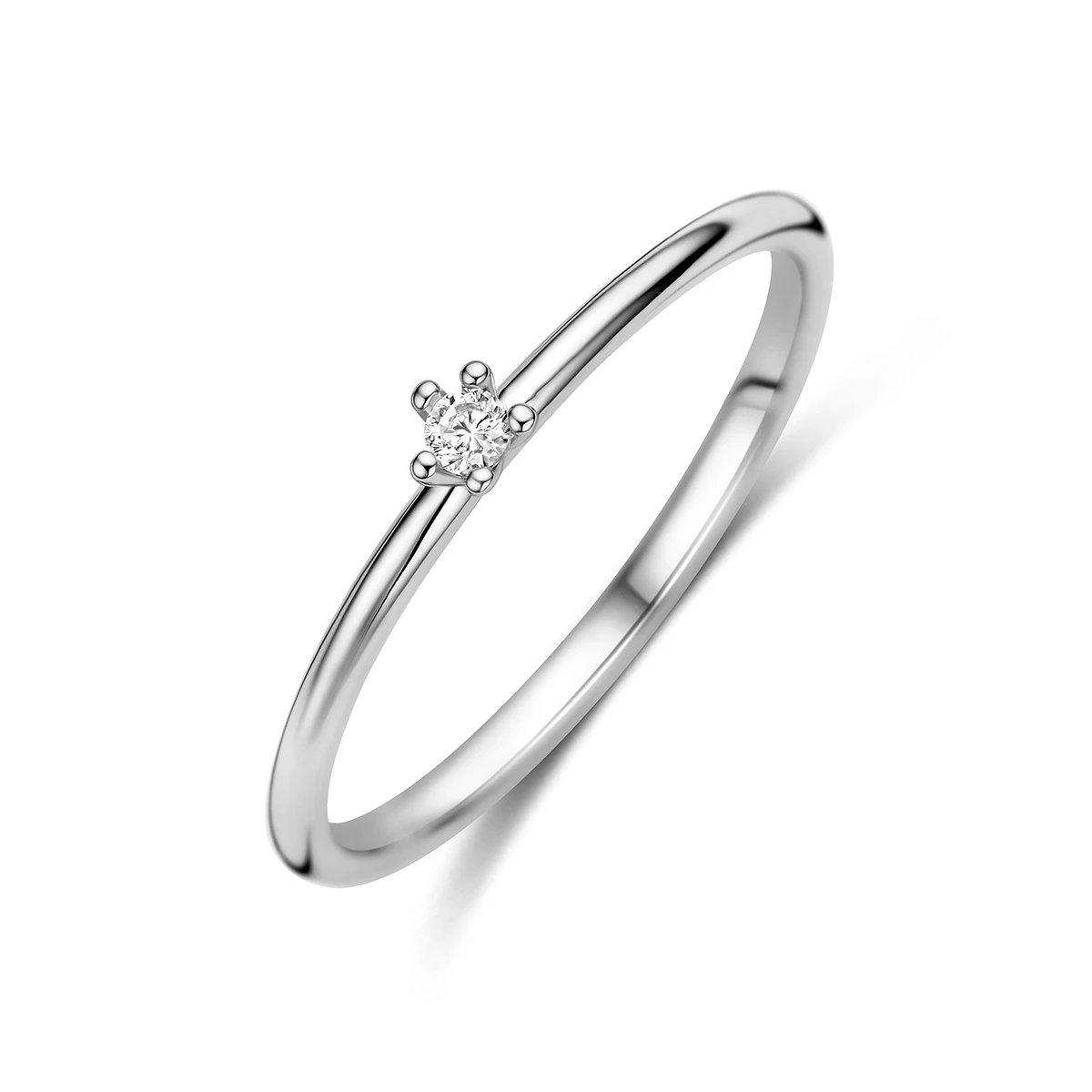 ring zirkonia zilver gerhodineerd