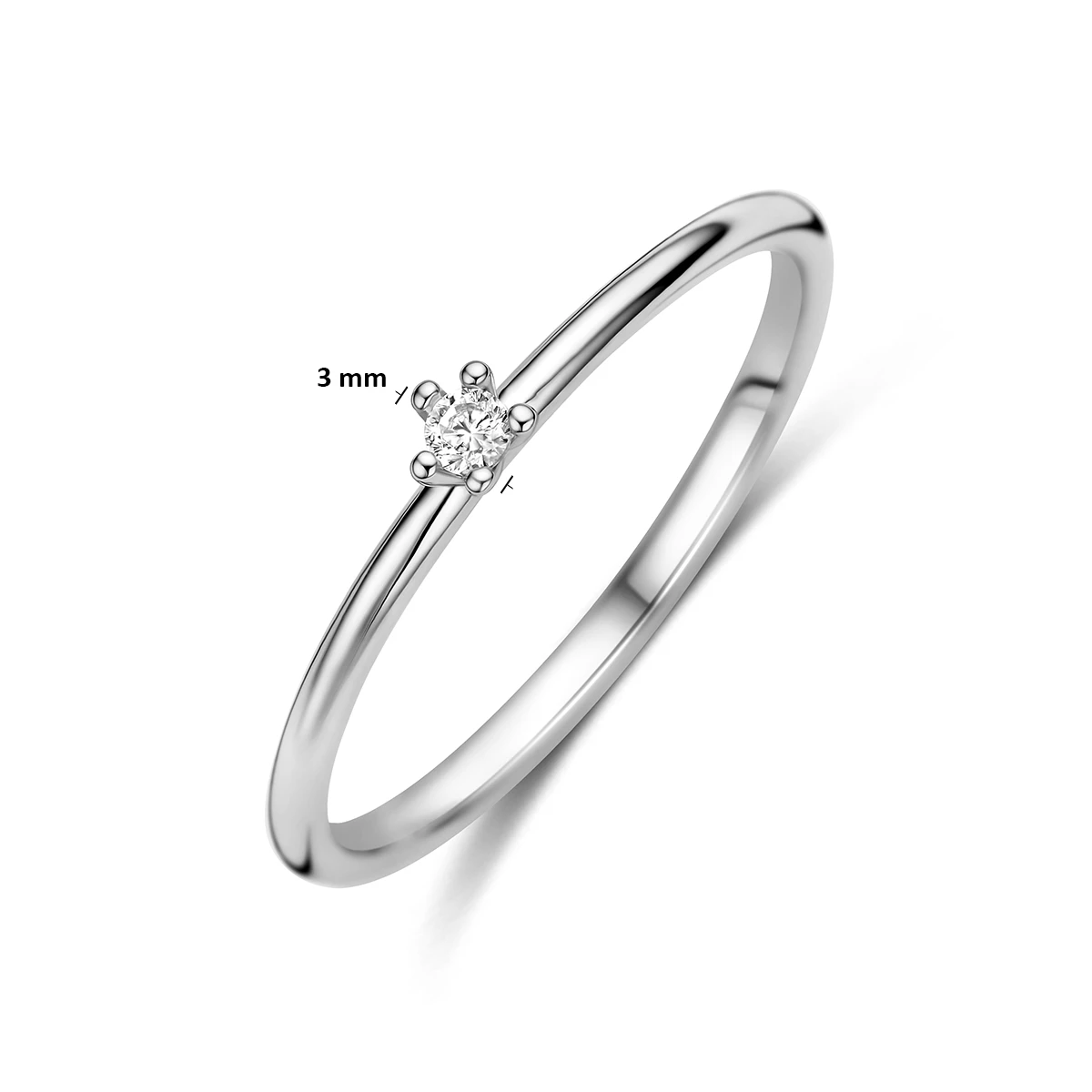 ring zirkonia zilver gerhodineerd