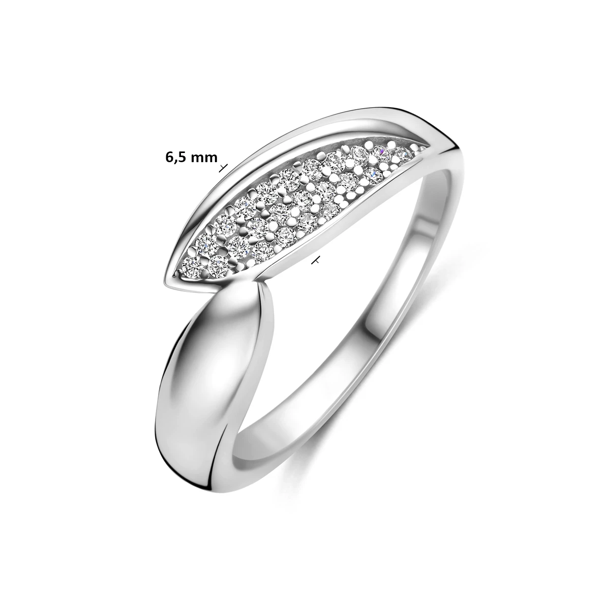 ring zirkonia zilver gerhodineerd