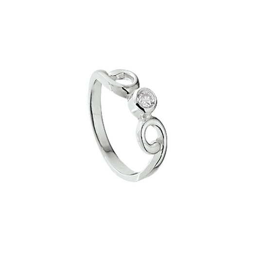 ring zirkonia zilver wit