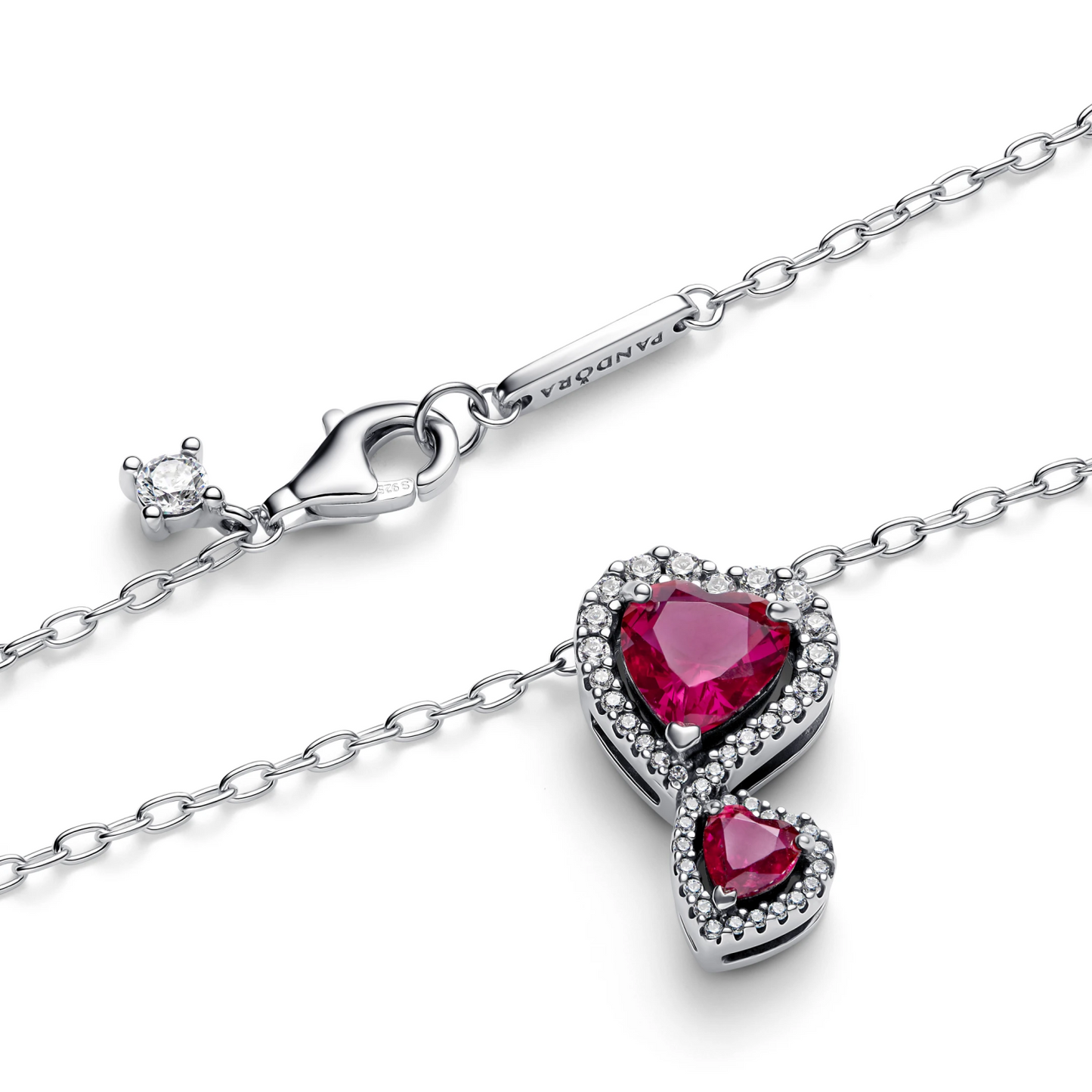 Rode Halo Harten Ketting met Hanger