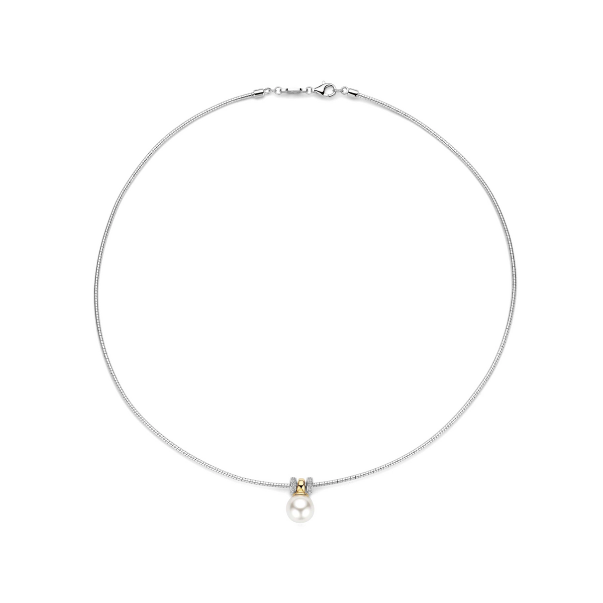 Ronde Zilveren Parel Ketting
