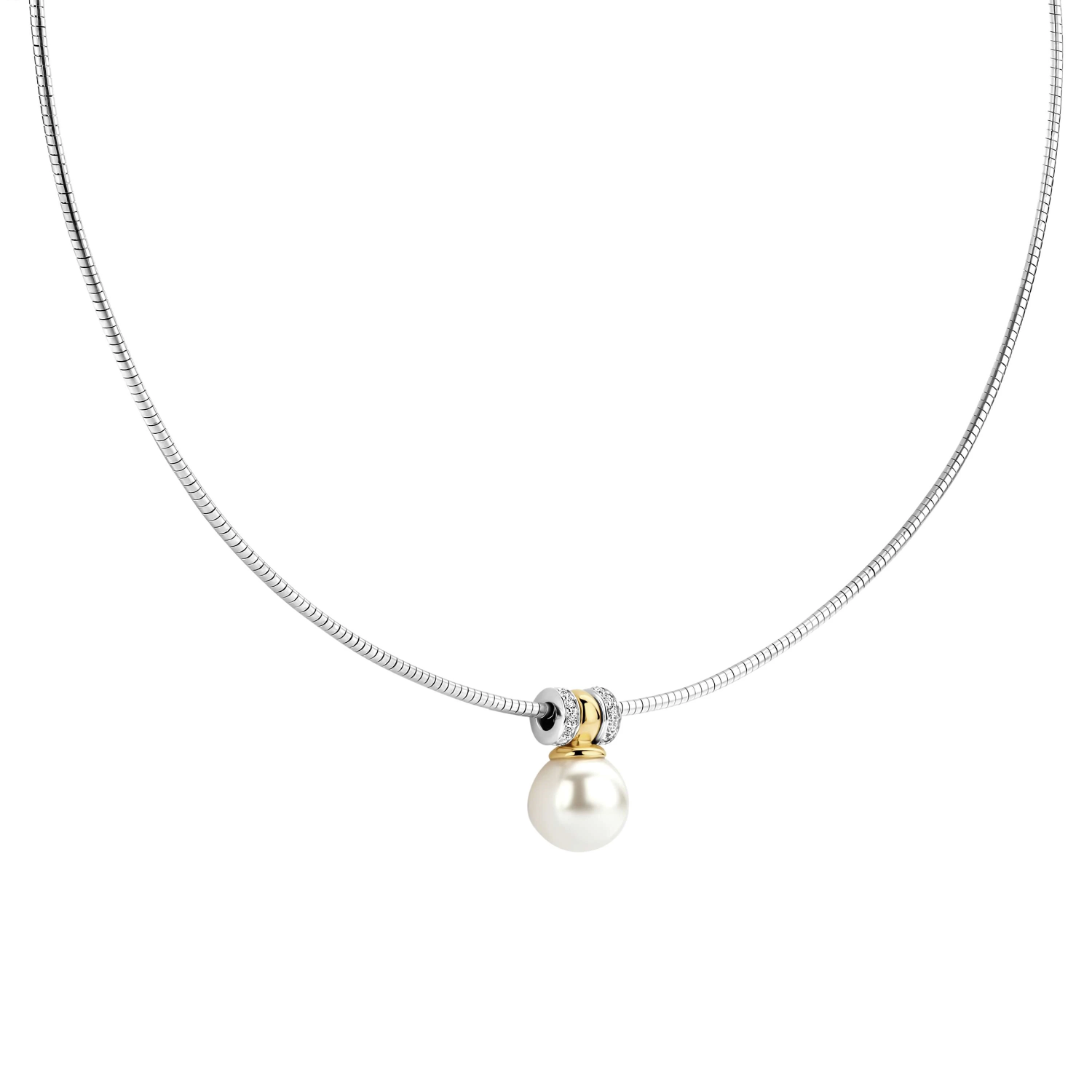 Ronde Zilveren Parel Ketting