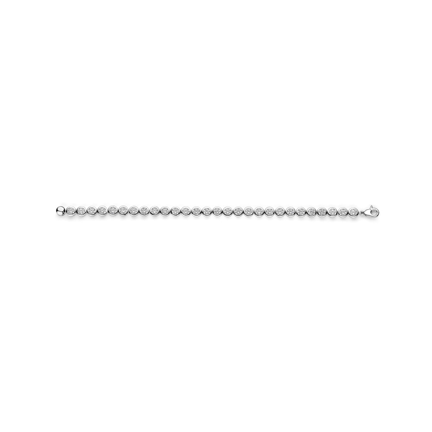 Ronde Zirkonia Armband Zilver