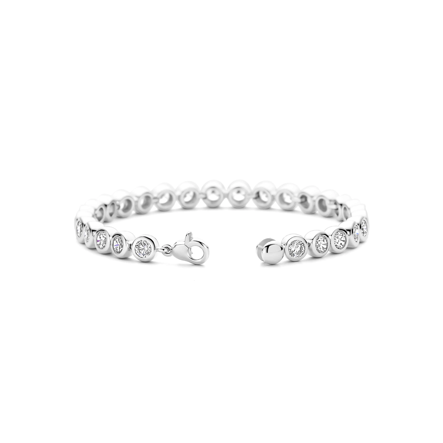 Ronde Zirkonia Armband Zilver