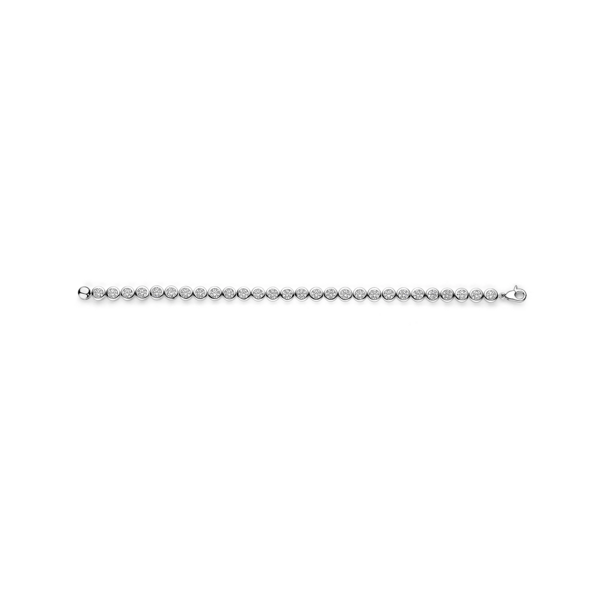 Ronde Zirkonia Armband Zilver