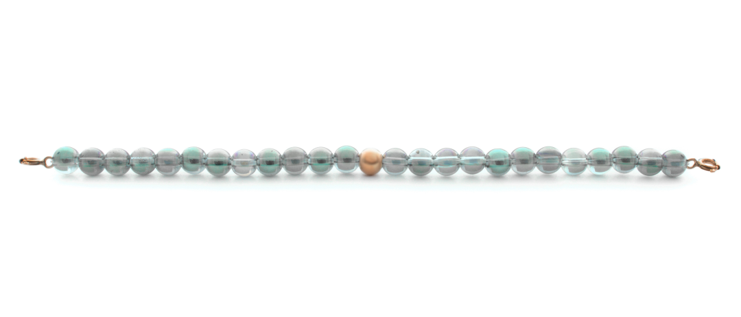 Rose gold Clasp - Bracelet 6mm Aqua Aura Green