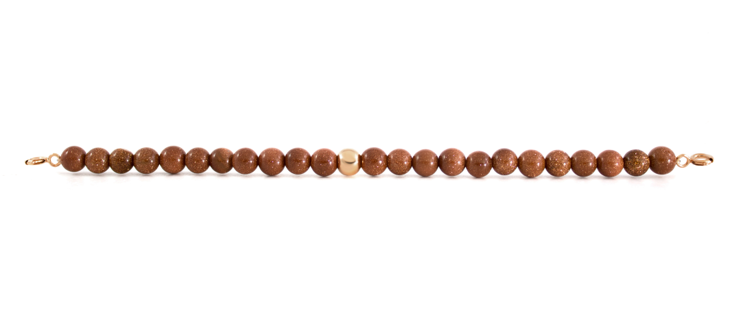 Rose Gold Clasp - Bracelet 6mm Goldstone Brown