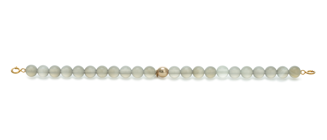 Rose gold Clasp - Bracelet 6mm Grey Agate