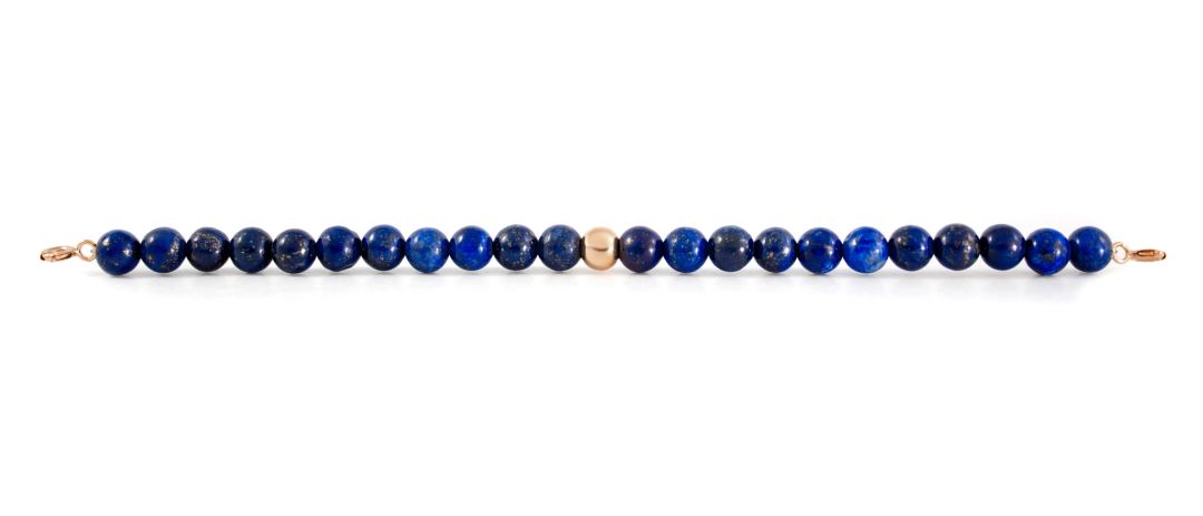 Rose gold Clasp - Bracelet 6mm Lapis Lazuli