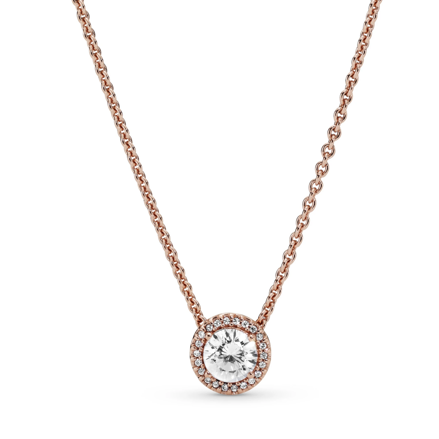 Round Sparkle Halo Ketting