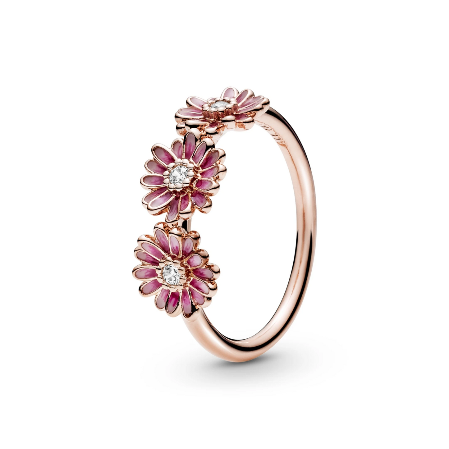 Roze Madeliefjes Trio Ring