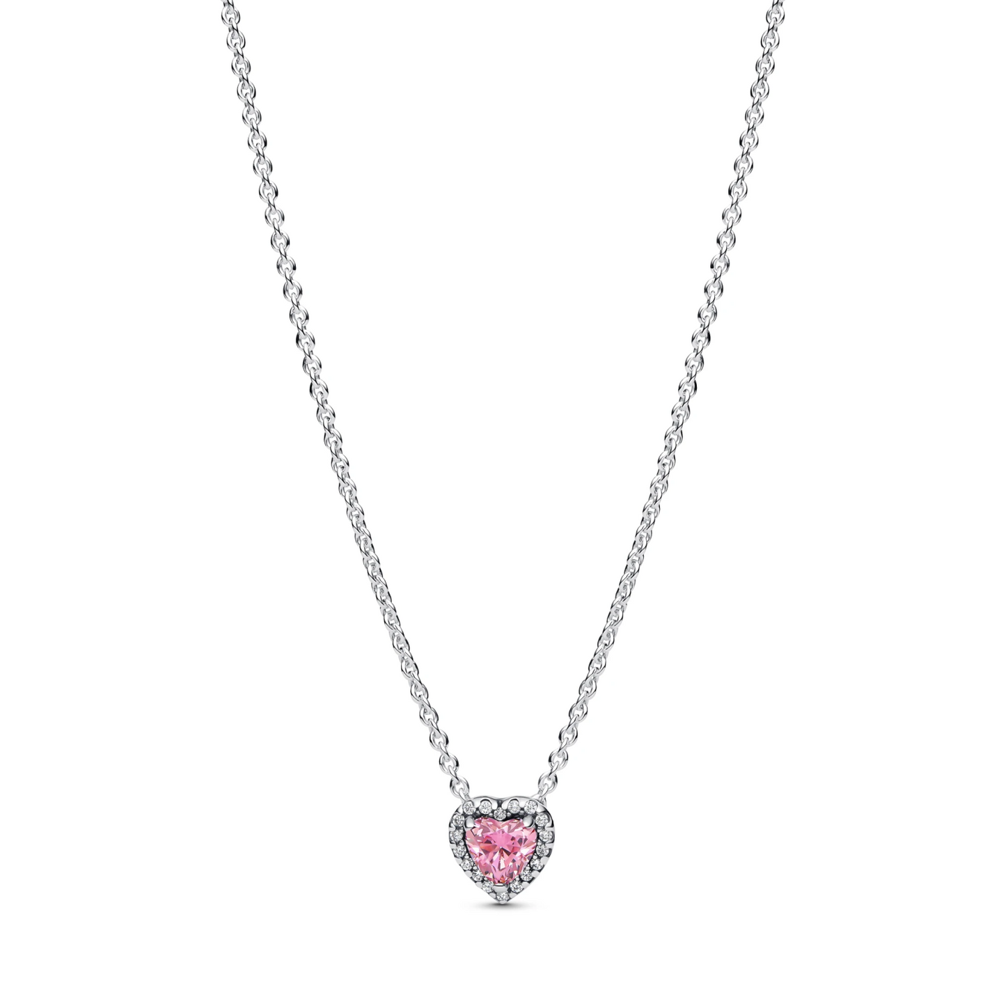 Roze Verhoogd Hart Halsketting