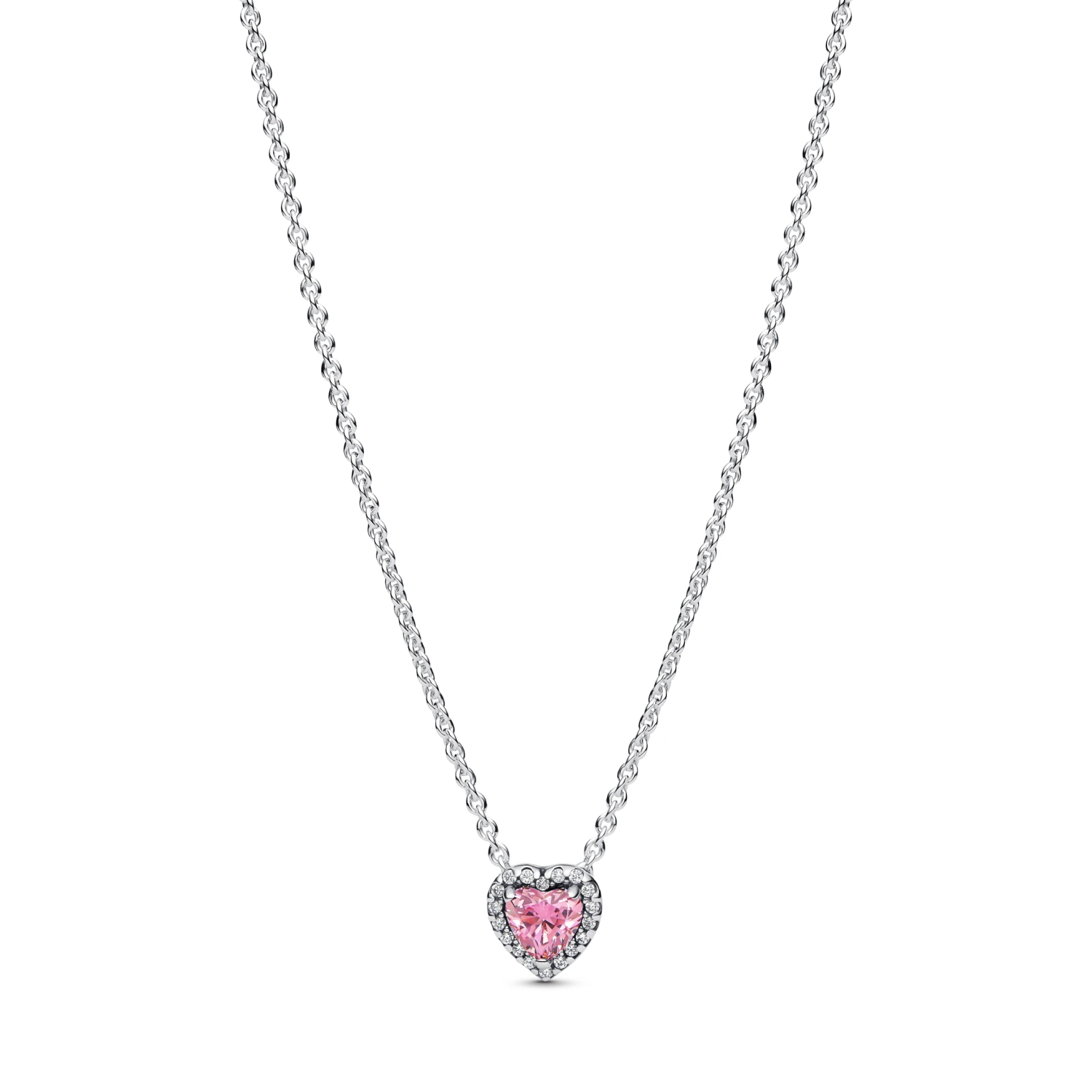 Roze Verhoogd Hart Halsketting