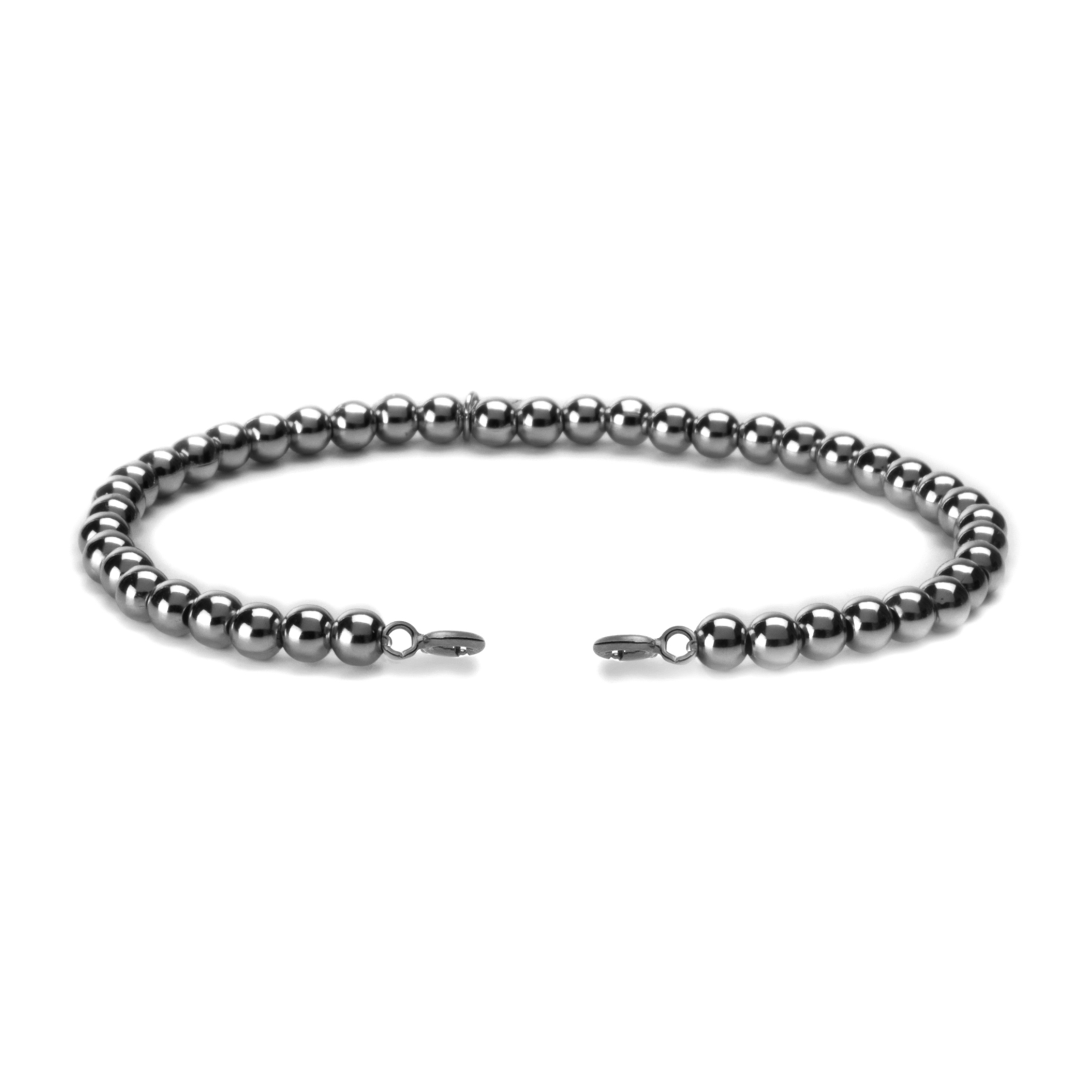 Silver - Black Rhodium plated - Bracelet 4mm beads