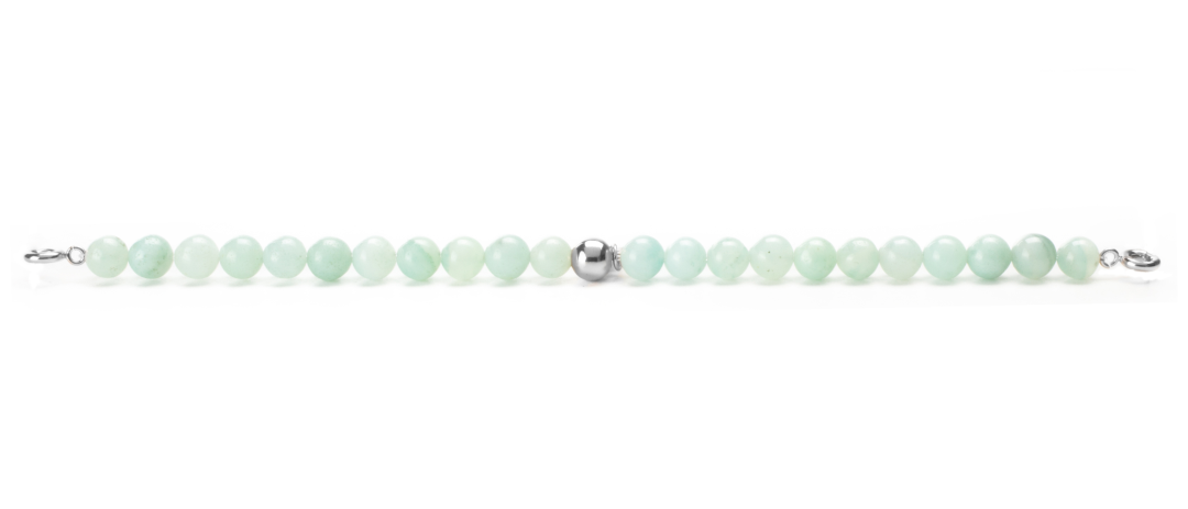 Silver Clasp - Bracelet 6mm Amazonite