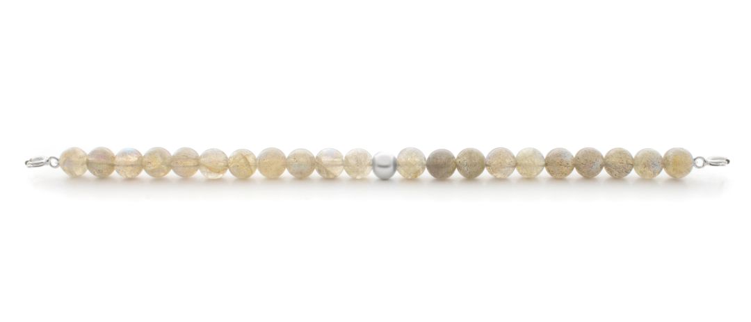 Silver Clasp - Bracelet 6mm Labradorite