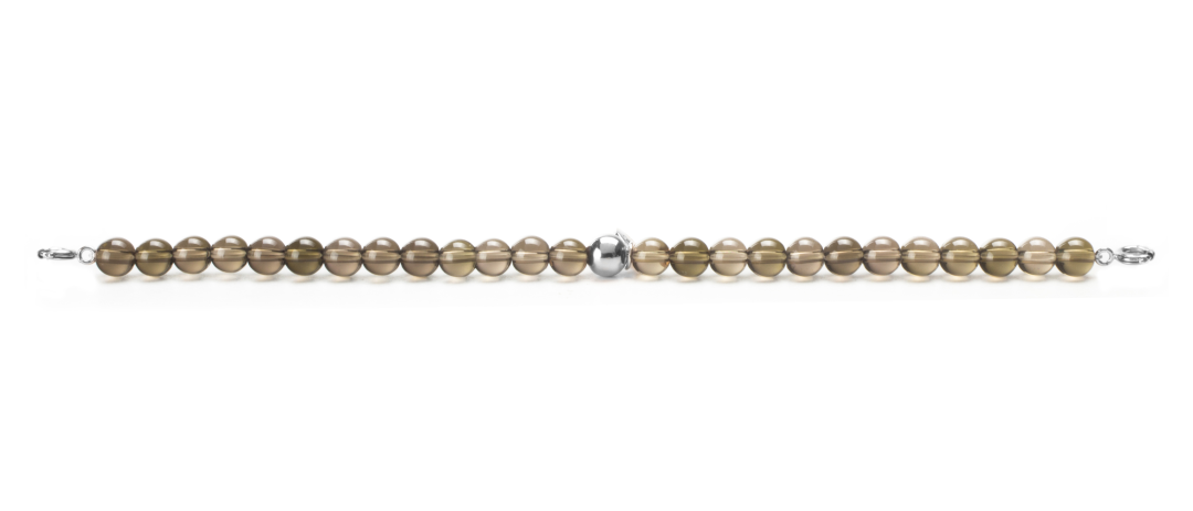 Silver Clasp - Bracelet 6mm Smoky Quartz