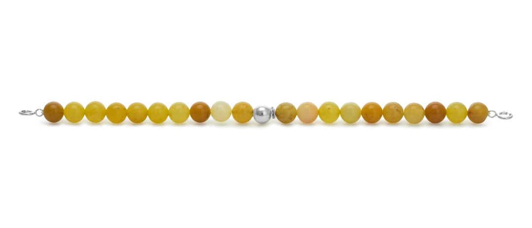 Silver Clasp - Bracelet 6mm Yellow Jade