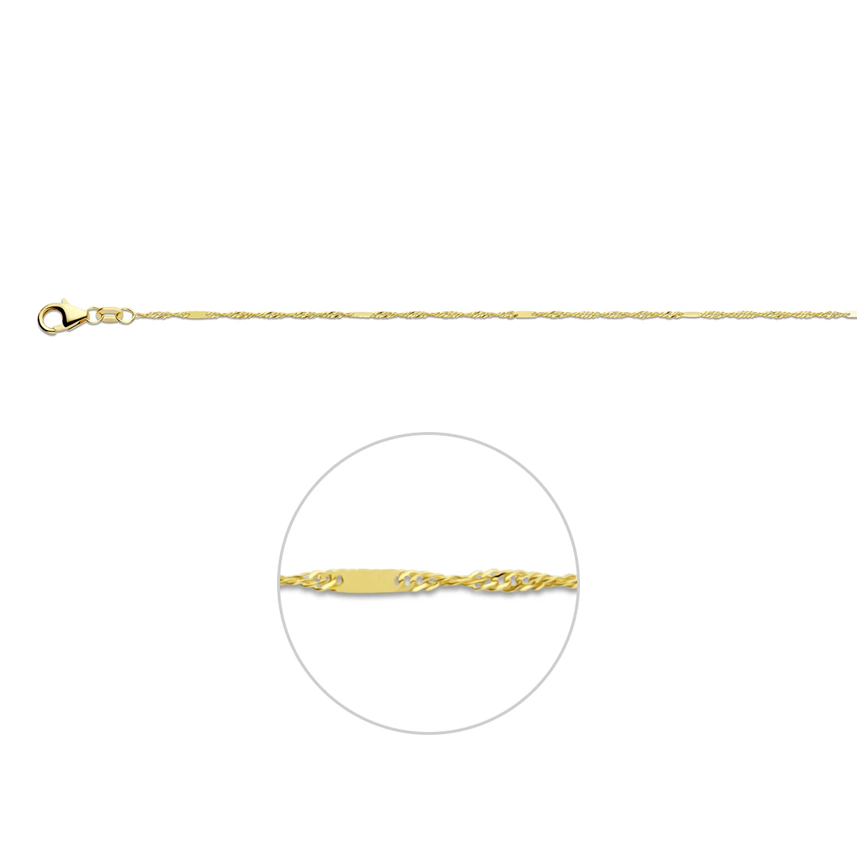 singapore 1,1 mm 14K geelgoud