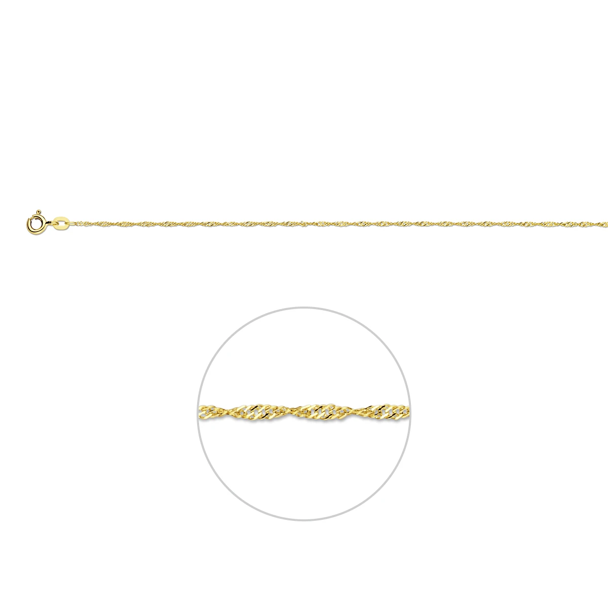 singapore 1,2 mm 14K geelgoud