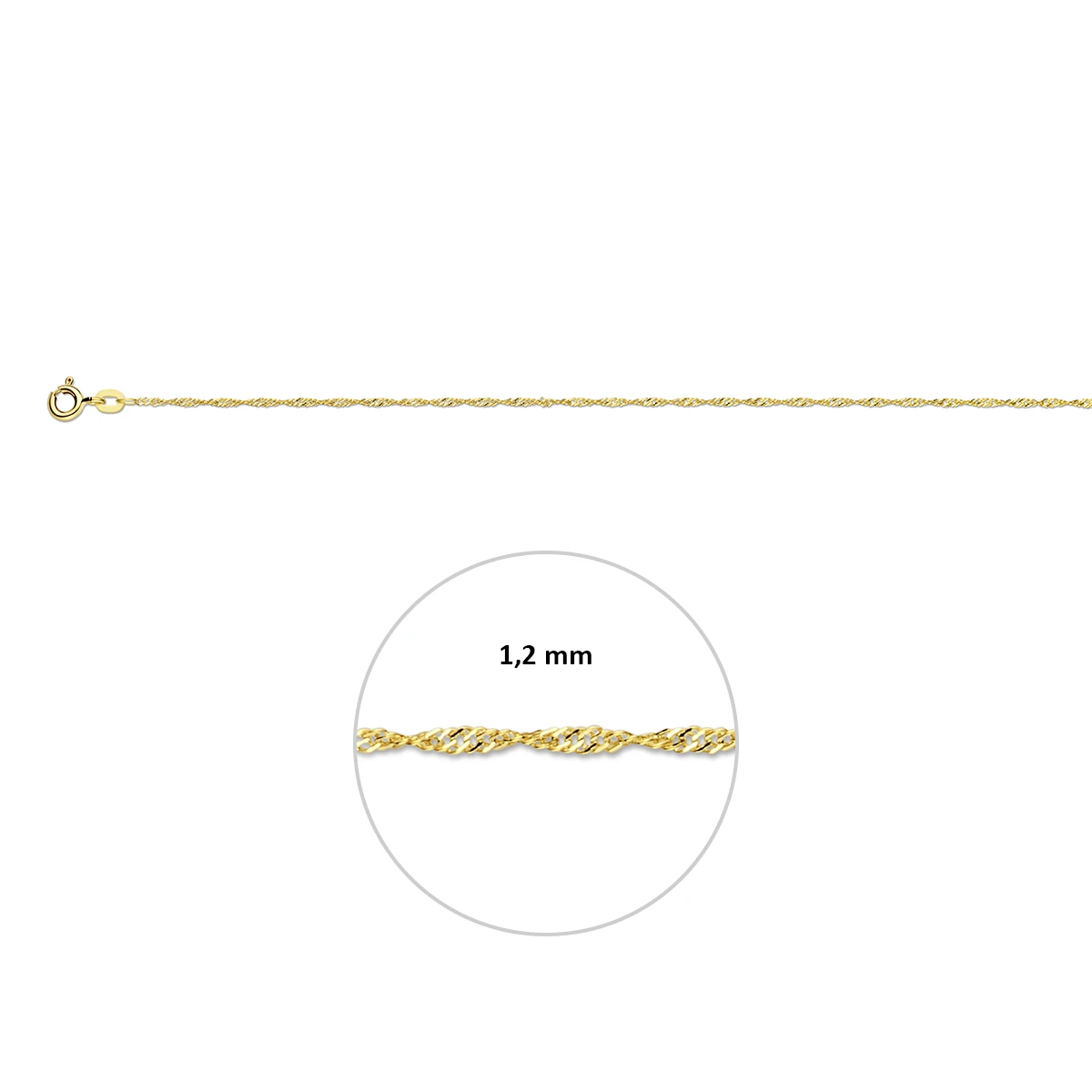 singapore 1,2 mm 14K geelgoud