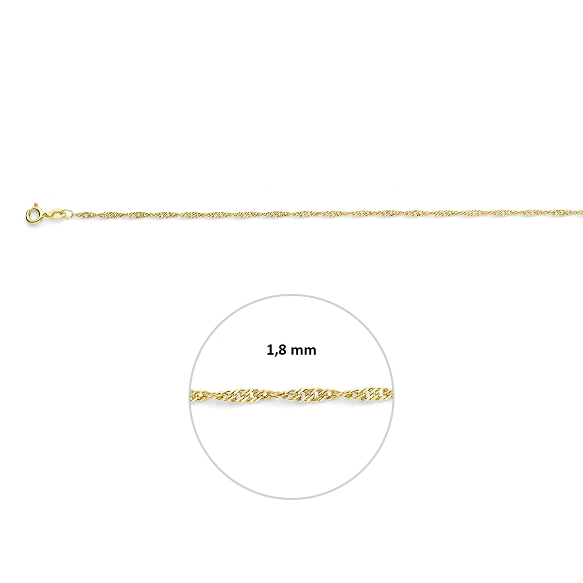 singapore 1,8 mm 14K geelgoud
