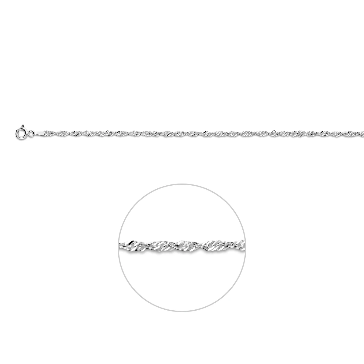 singapore 2,3 mm zilver wit