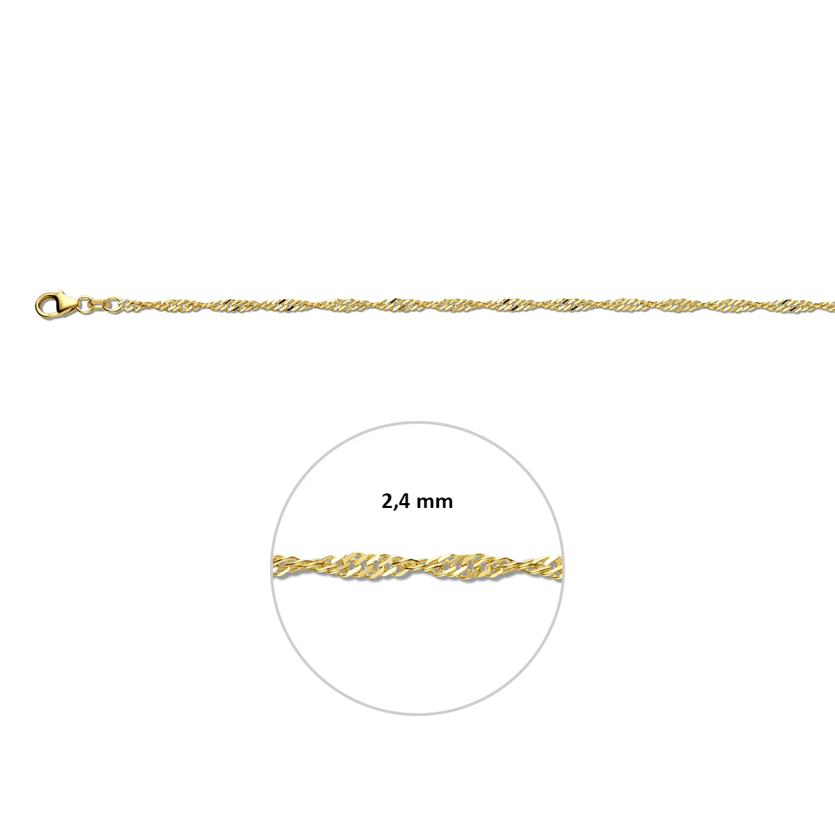 singapore 2,4 mm 14K geelgoud