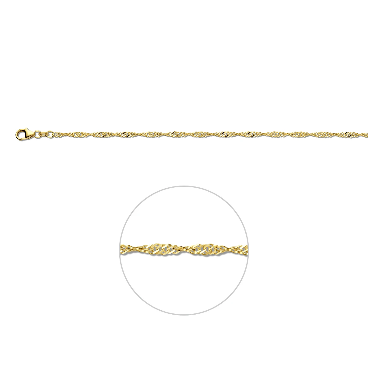 singapore 2,4 mm 14K geelgoud