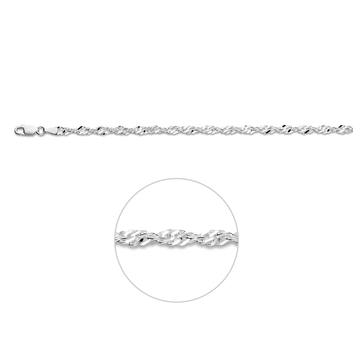 singapore 3,6 mm zilver gerhodineerd