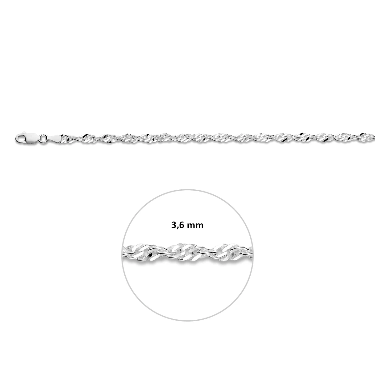 singapore 3,6 mm zilver wit