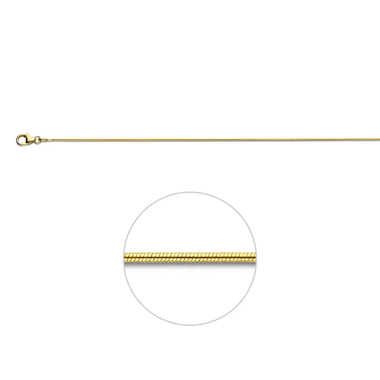 slang rond 0,9 mm 14K geelgoud