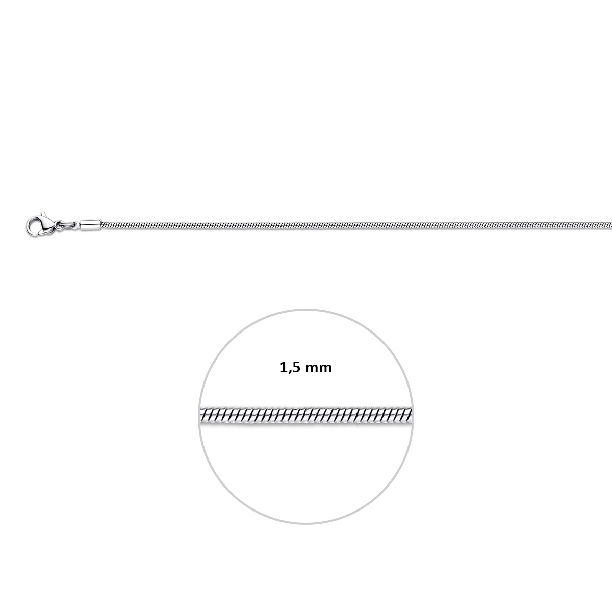 slang rond 1,5 mm edelstaal