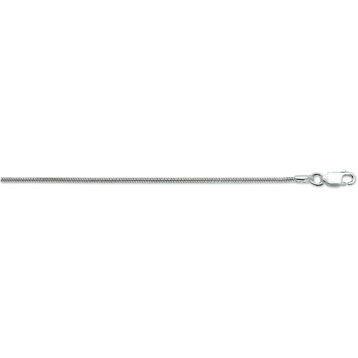 slang rond 1,6 mm zilver gerhodineerd
