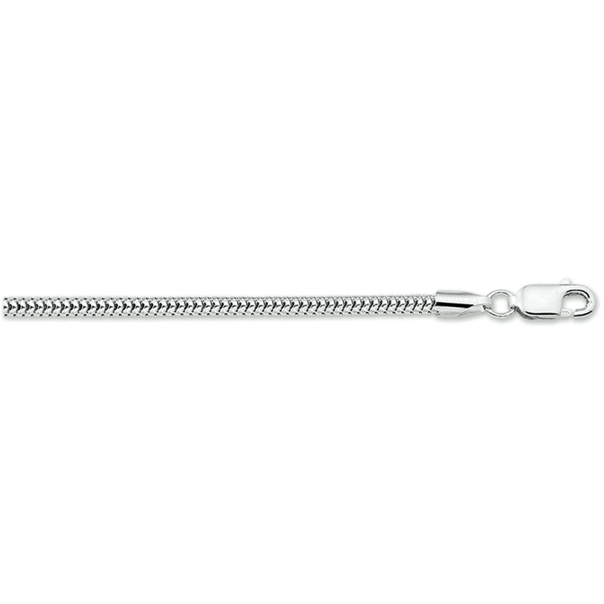 slang rond 2,4 mm zilver gerhodineerd