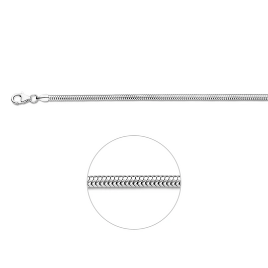 slang rond 3,2 mm zilver wit
