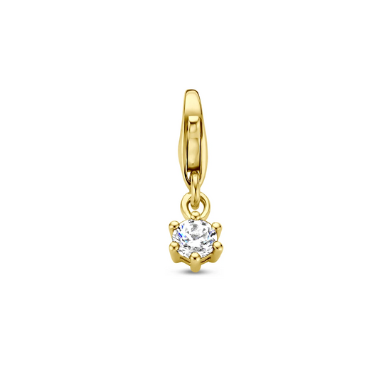 slotbedel met geboortesteen 14K geelgoud