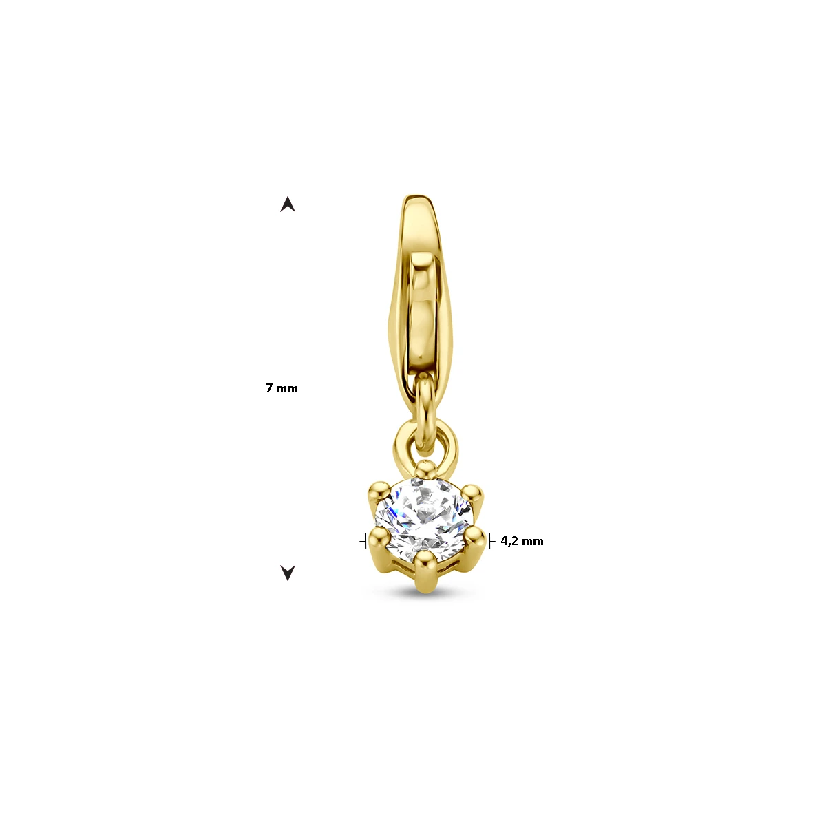 slotbedel met geboortesteen 14K geelgoud