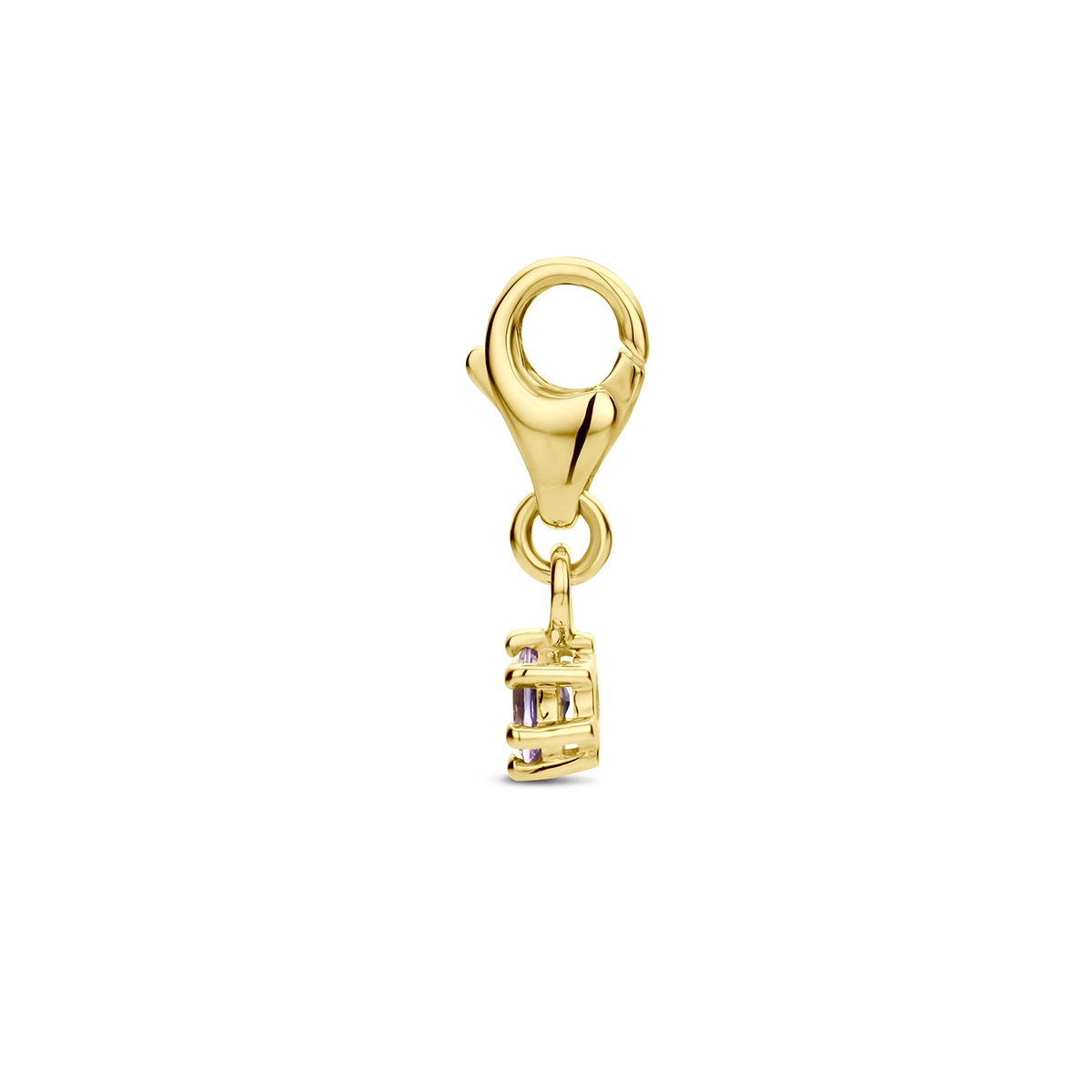 slotbedel met geboortesteen 14K geelgoud
